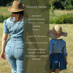 Plaquette descriptive forfaitaire shooting famille